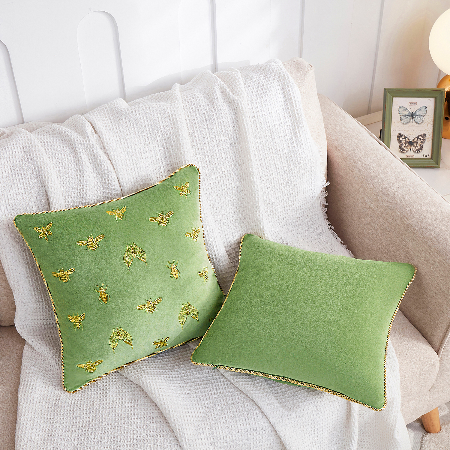 embroidered pillow cover