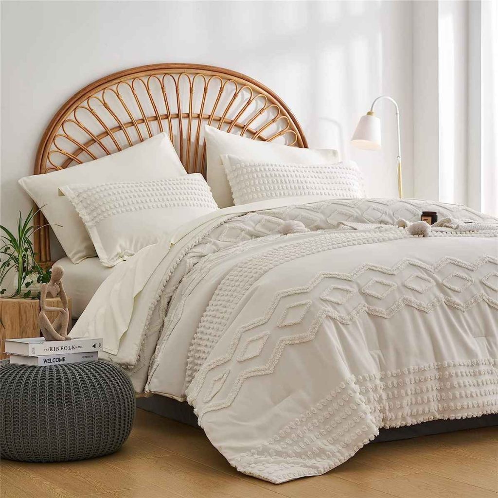 jacquard comforter set white